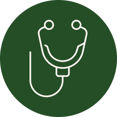 Icon Stetoskop auf grünem Grund